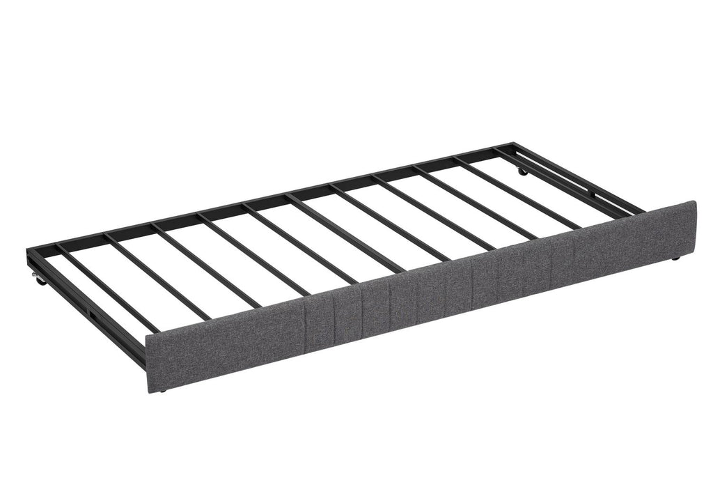 Grey Daybed with Pull-Out Guest Trundle