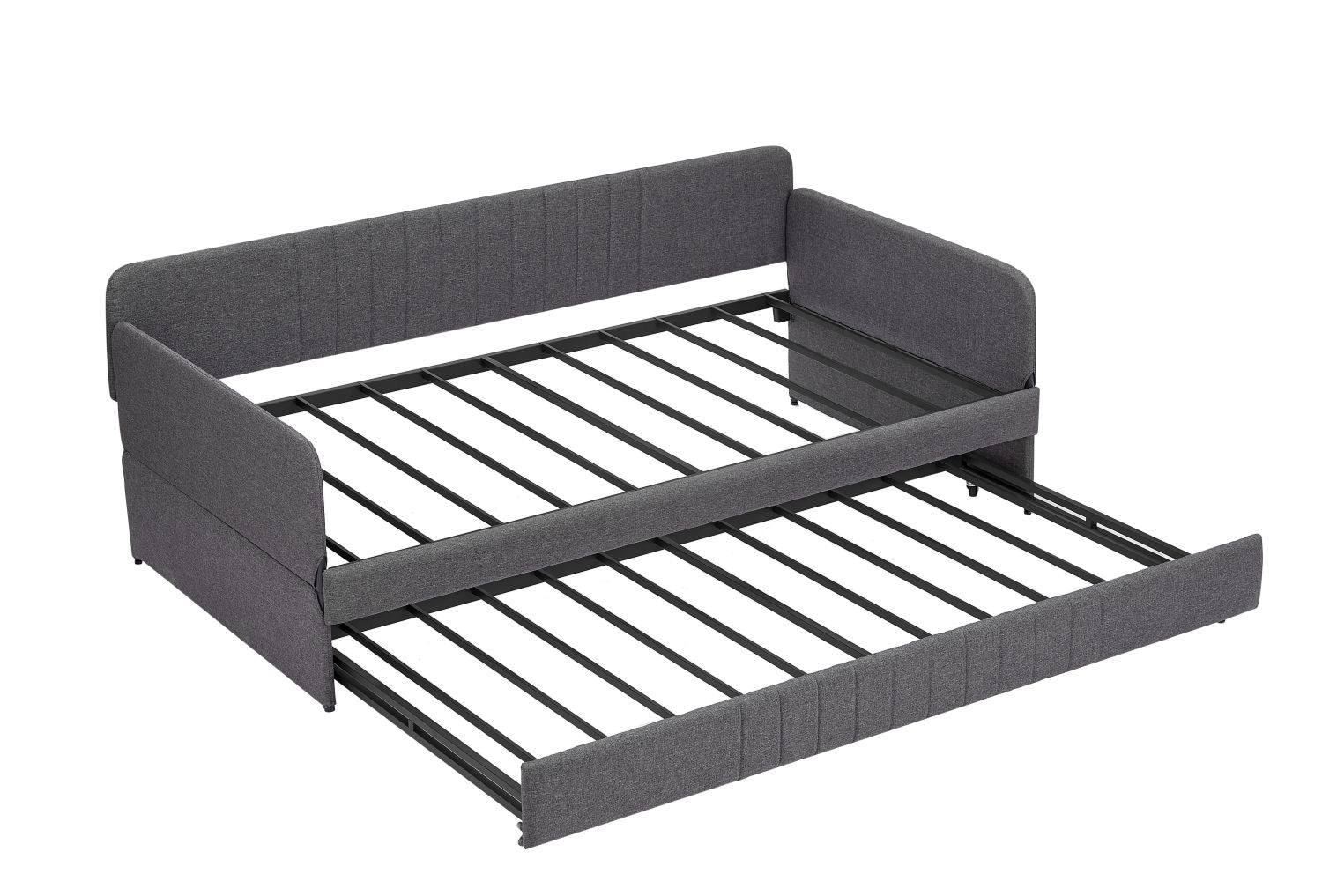 Grey Daybed with Pull-Out Guest Trundle
