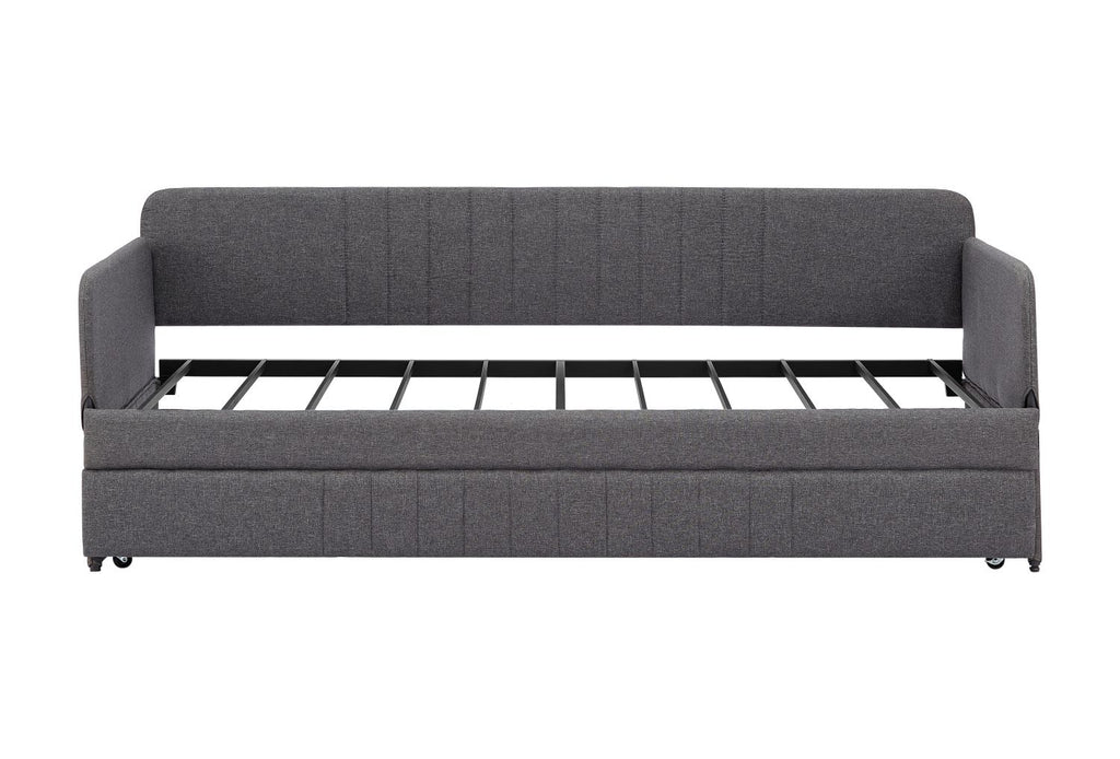 Grey Daybed with Pull-Out Guest Trundle