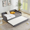 Grey Daybed with Pull-Out Guest Trundle