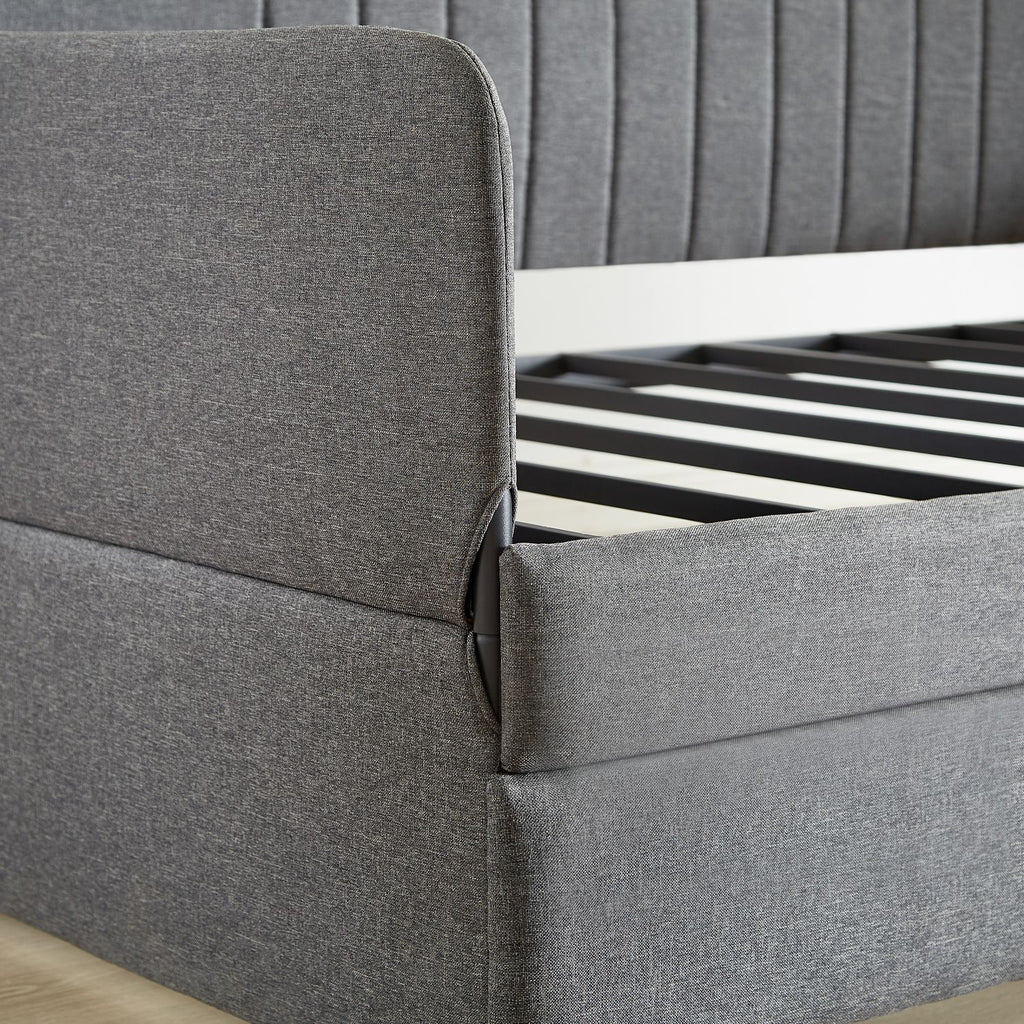 Grey Daybed with Pull-Out Guest Trundle