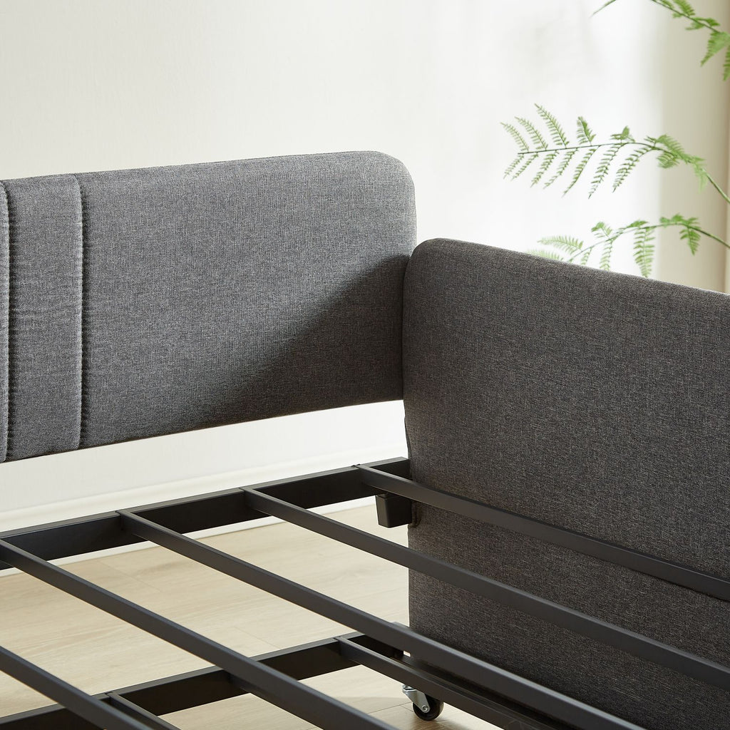 Grey Daybed with Pull-Out Guest Trundle