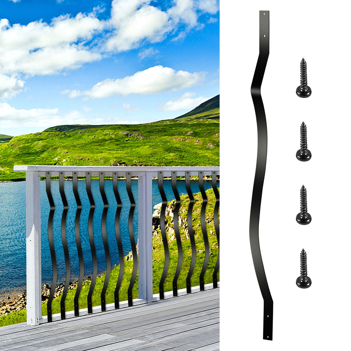 Wave-Style Deck Balusters for Wood and Composite Railings