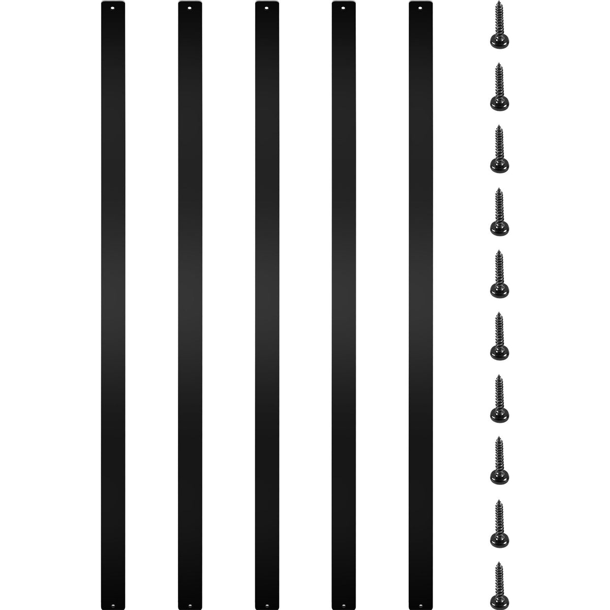 Wave-Style Matte Black Balusters for Deck and Stair Railings
