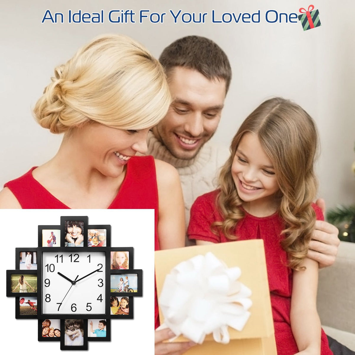Farmhouse Photo Collage Wall Clock