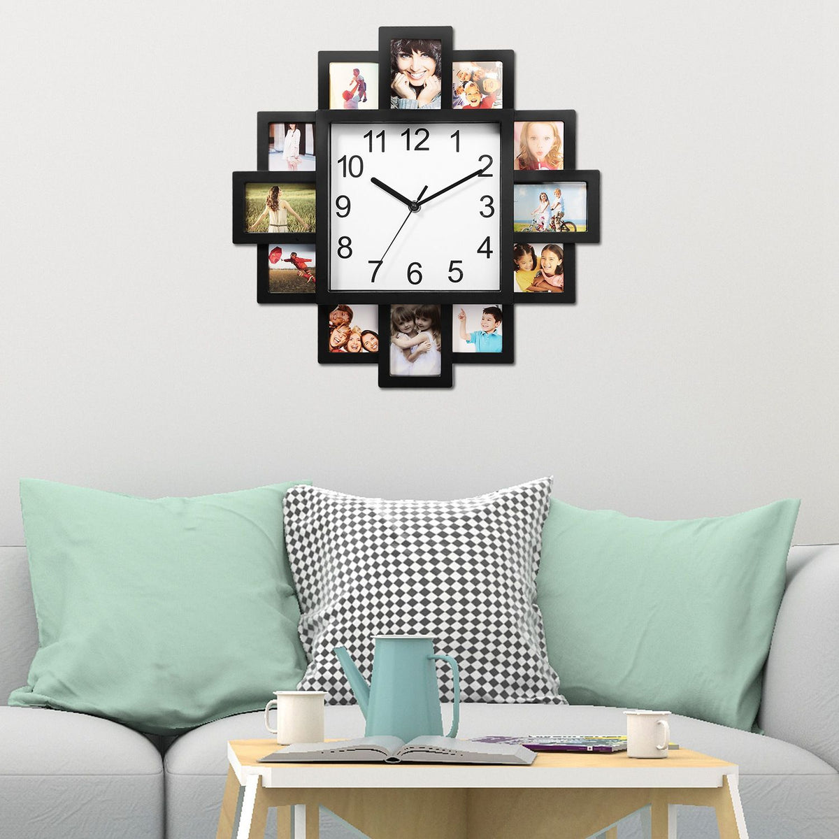 Farmhouse Photo Collage Wall Clock