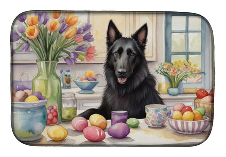 Easter Belgian Sheepdog Dish-Drying Mat