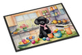 Black Poodle Decorating for Easter Doormat