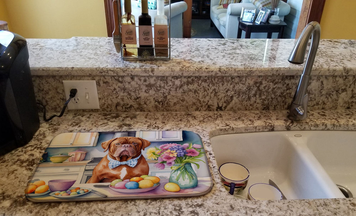 Dogue de Bordeaux Easter Dish Drying Mat