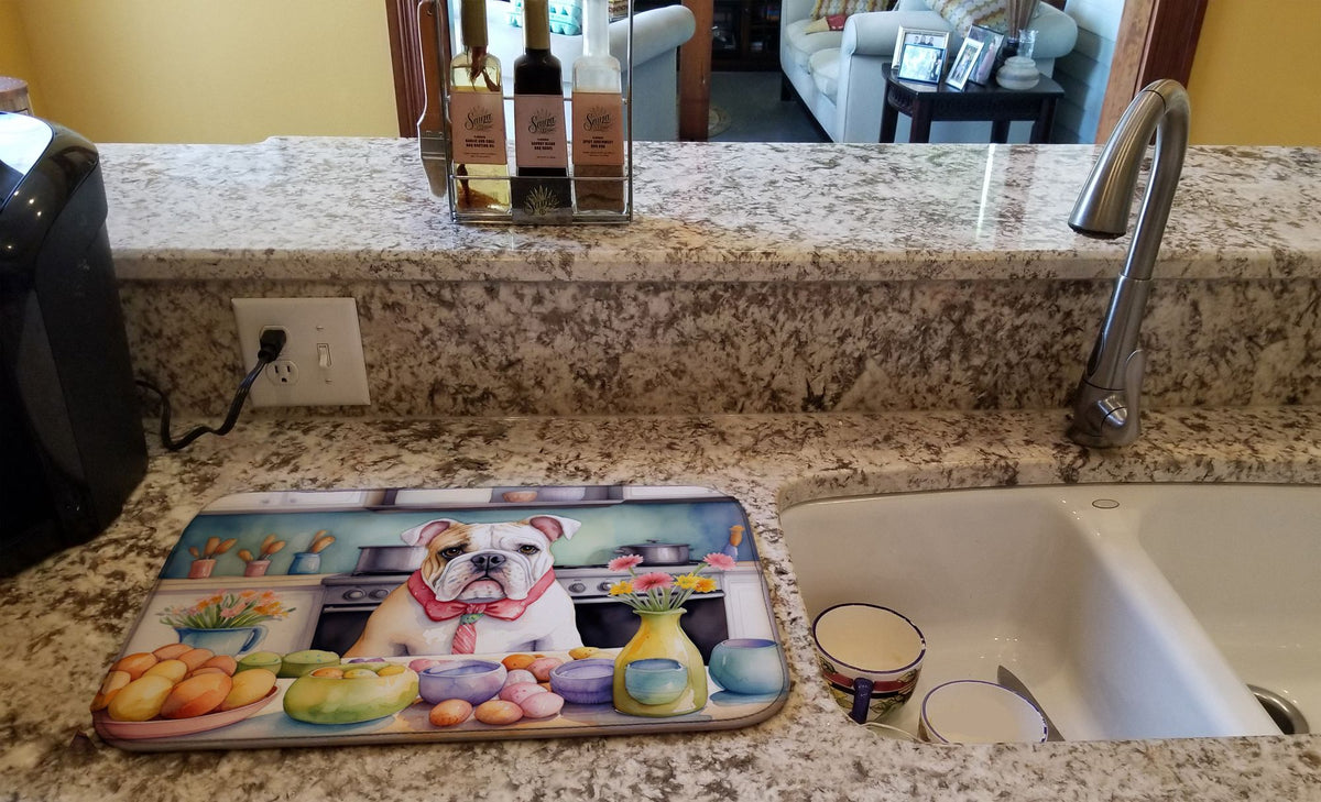 Absorbent Dish Drying Mat with Decorative Artwork –