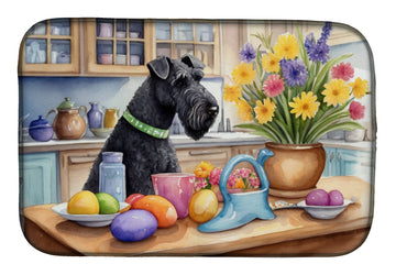 Easter Kerry Blue Terrier Dish Drying Mat