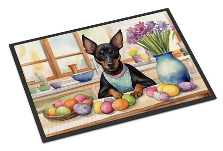 Manchester Terrier Easter Indoor-Outdoor Doormat