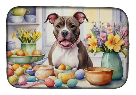 Easter Pit Bull Terrier Dish Drying Mat
