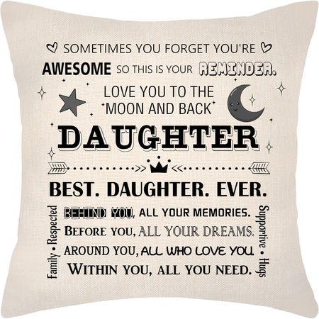 Inspirational Daughter Decorative Pillow Cover