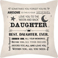 Inspirational Daughter Decorative Pillow Cover