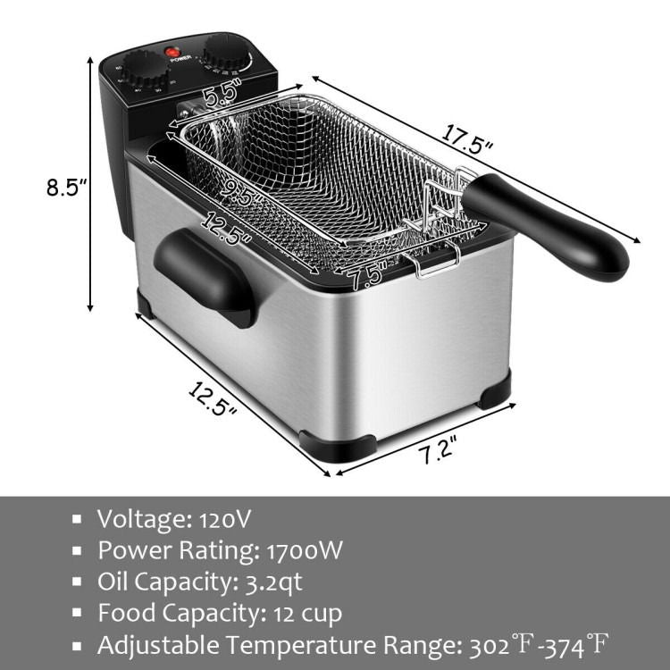 Deep Fryer with Timer – Fast Heating & Stainless Steel