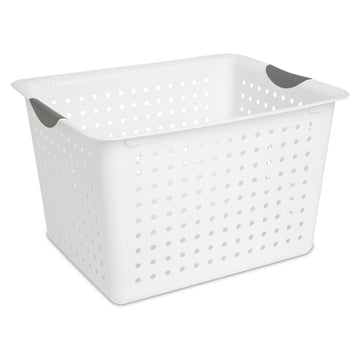 Deep Plastic Storage Bin with Handles