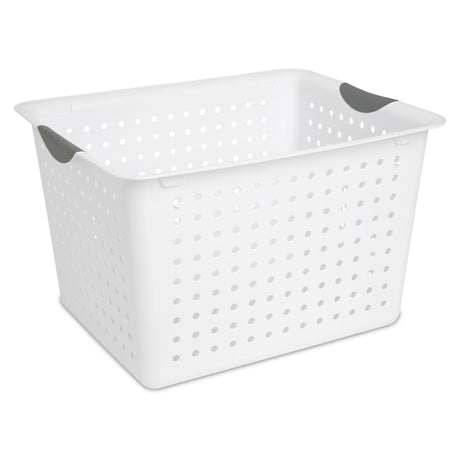 Deep Plastic Storage Bin with Handles
