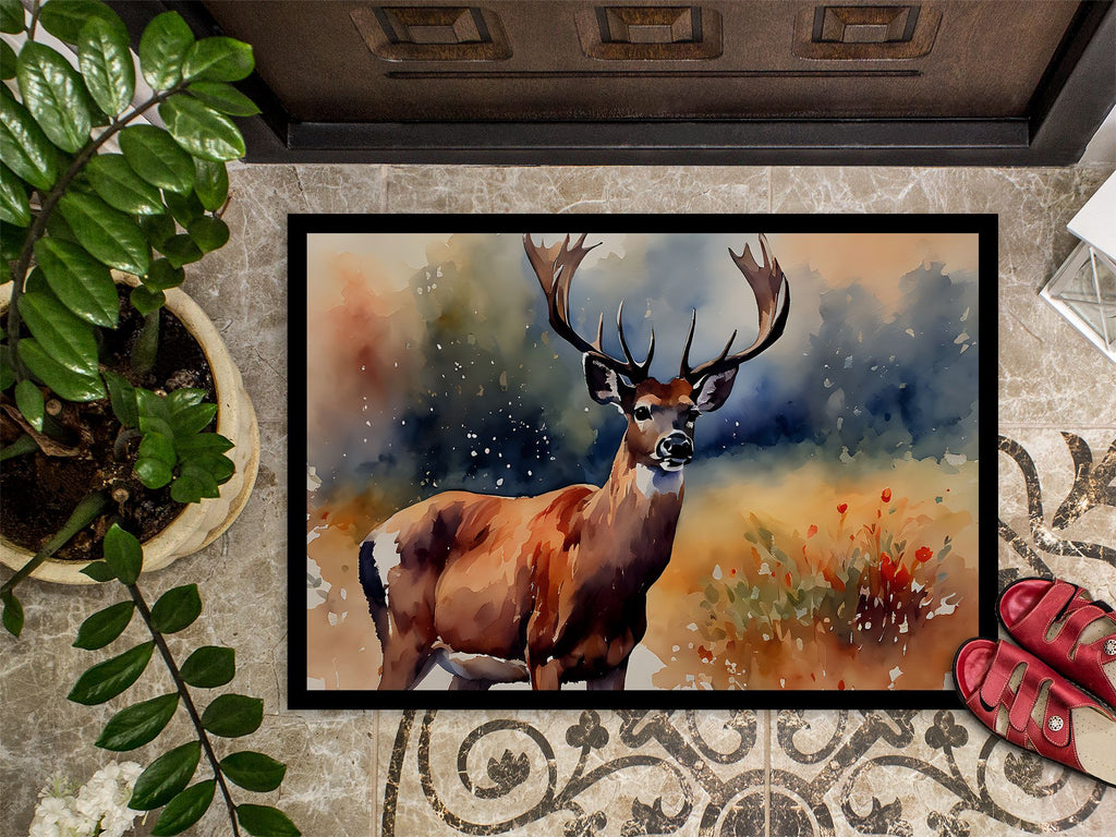 Deer Artwork Doormat for Indoor or Outdoor Entryways