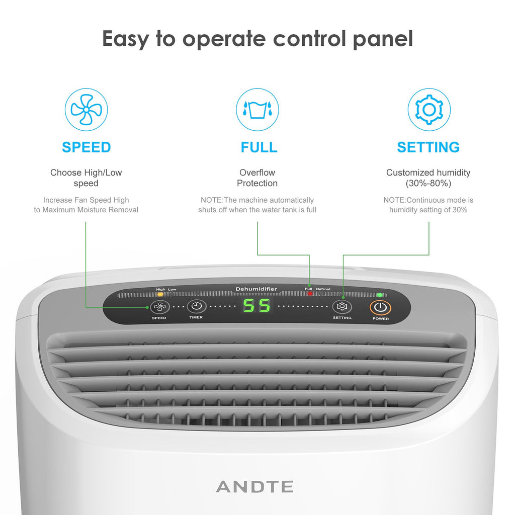 Portable Dehumidifier with Touch Controls