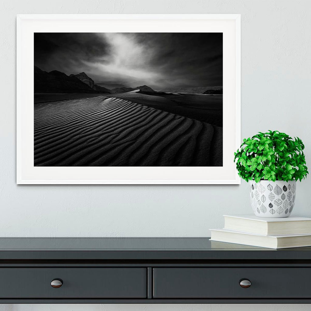 Desert in Greyscale Ready-to-Hang Framed Print