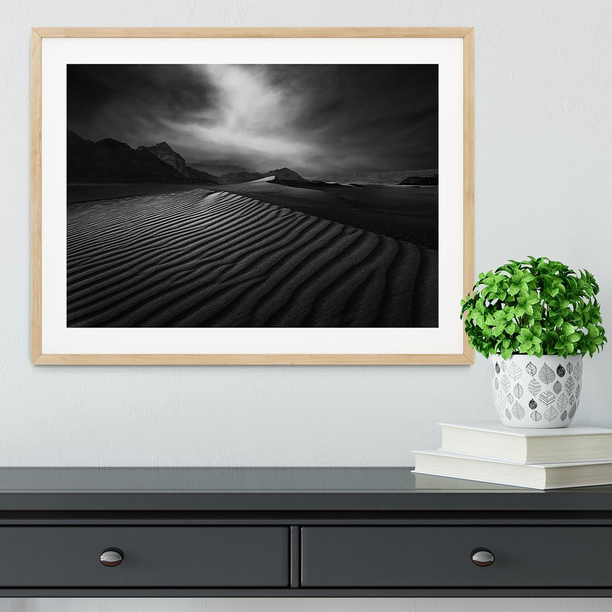 Desert in Greyscale Ready-to-Hang Framed Print