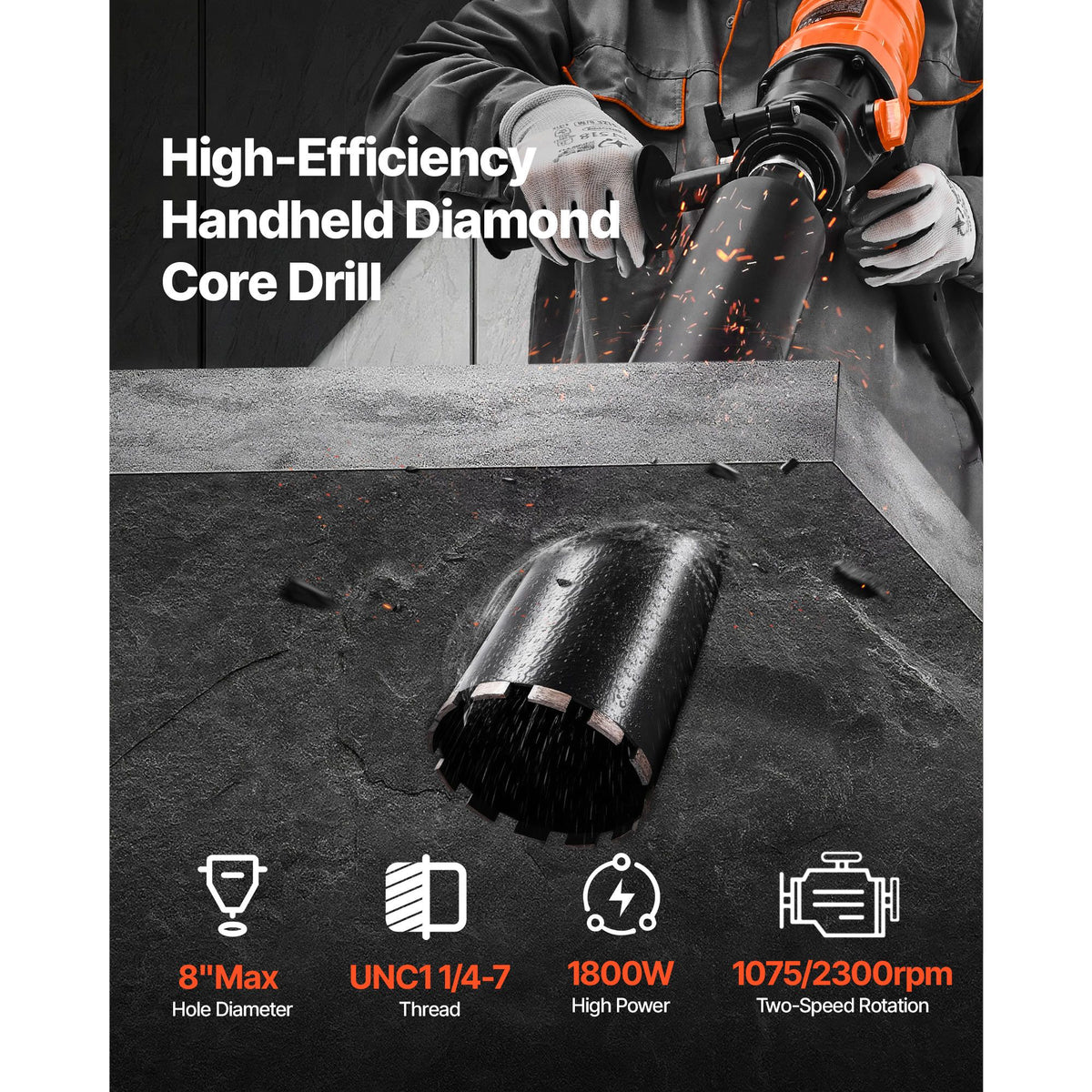 Handheld Wet and Dry Diamond Core Drill Kit