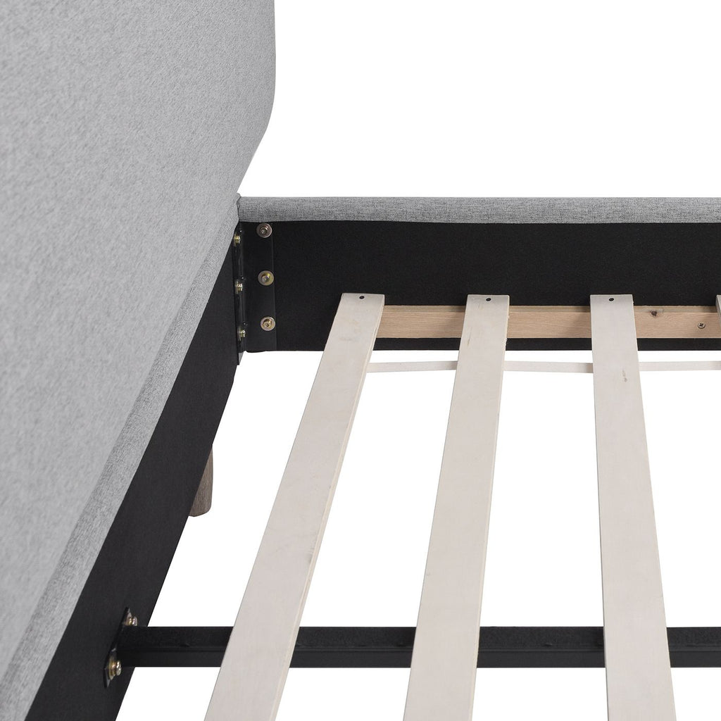 Low Profile Platform Bed with Headboard