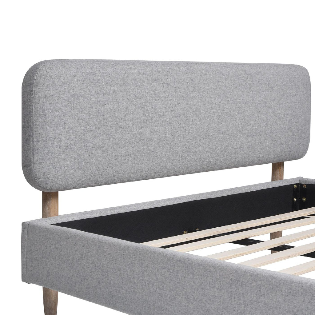 Low Profile Platform Bed with Headboard