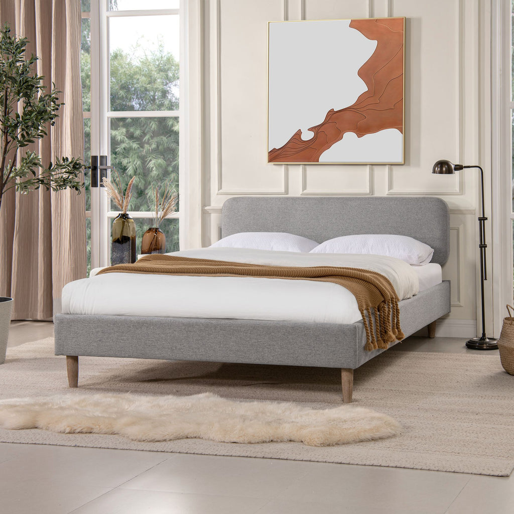 Low Profile Platform Bed with Headboard
