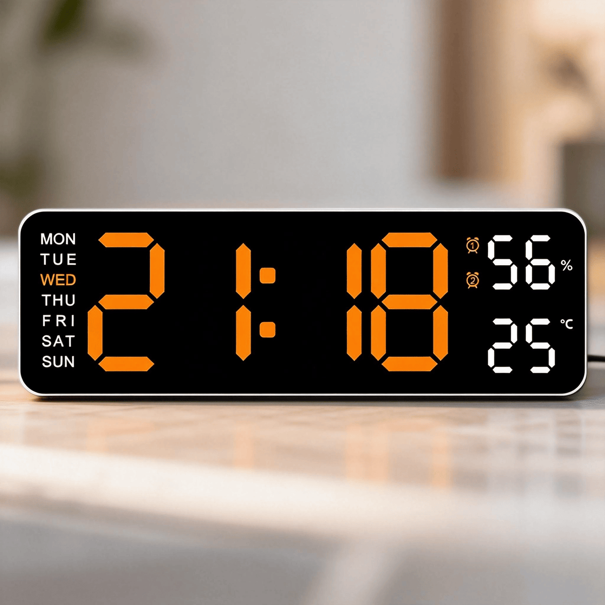 Large LED Digital Clock with Dual Alarms