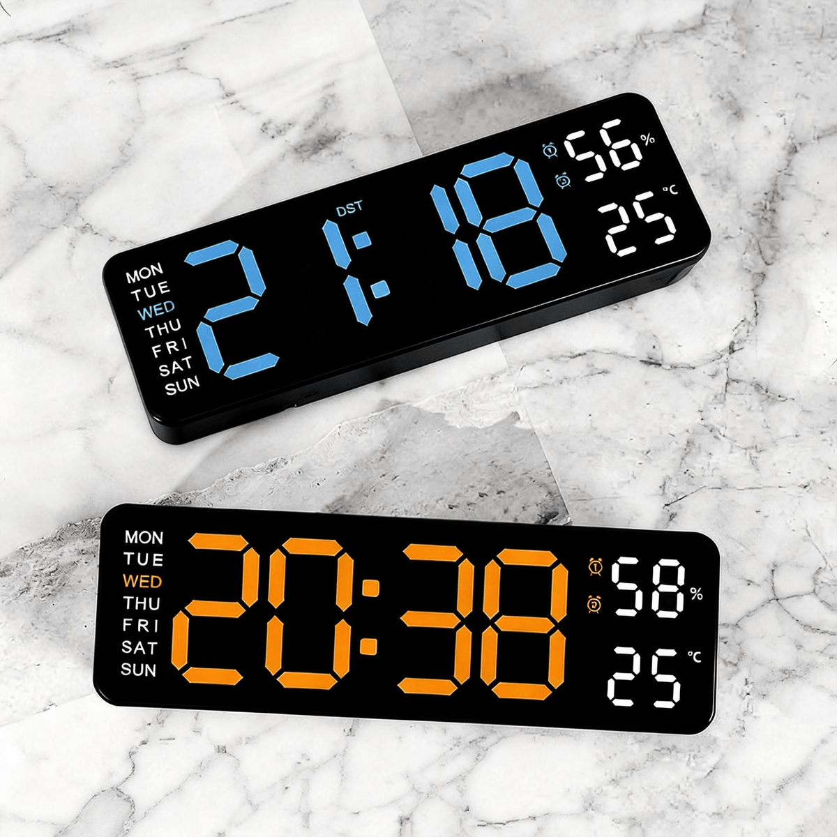 Large LED Digital Clock with Dual Alarms