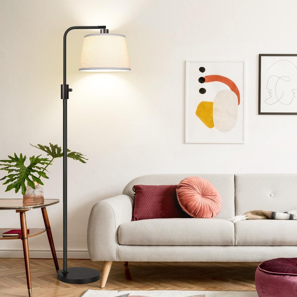 Black Dimmable Floor Lamp with Adjustable Reading Head