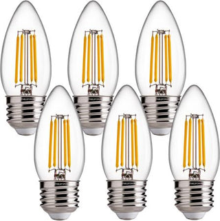 Dimmable Soft White Chandelier Bulbs, Six-Pack