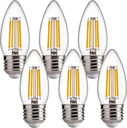Dimmable Soft White Chandelier Bulbs, Six-Pack