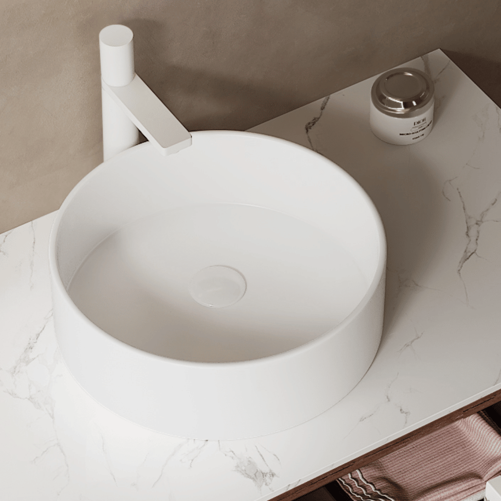 24" Wall-Mounted Bathroom Vanity with Ceramic Basin and Soft-Close Drawer