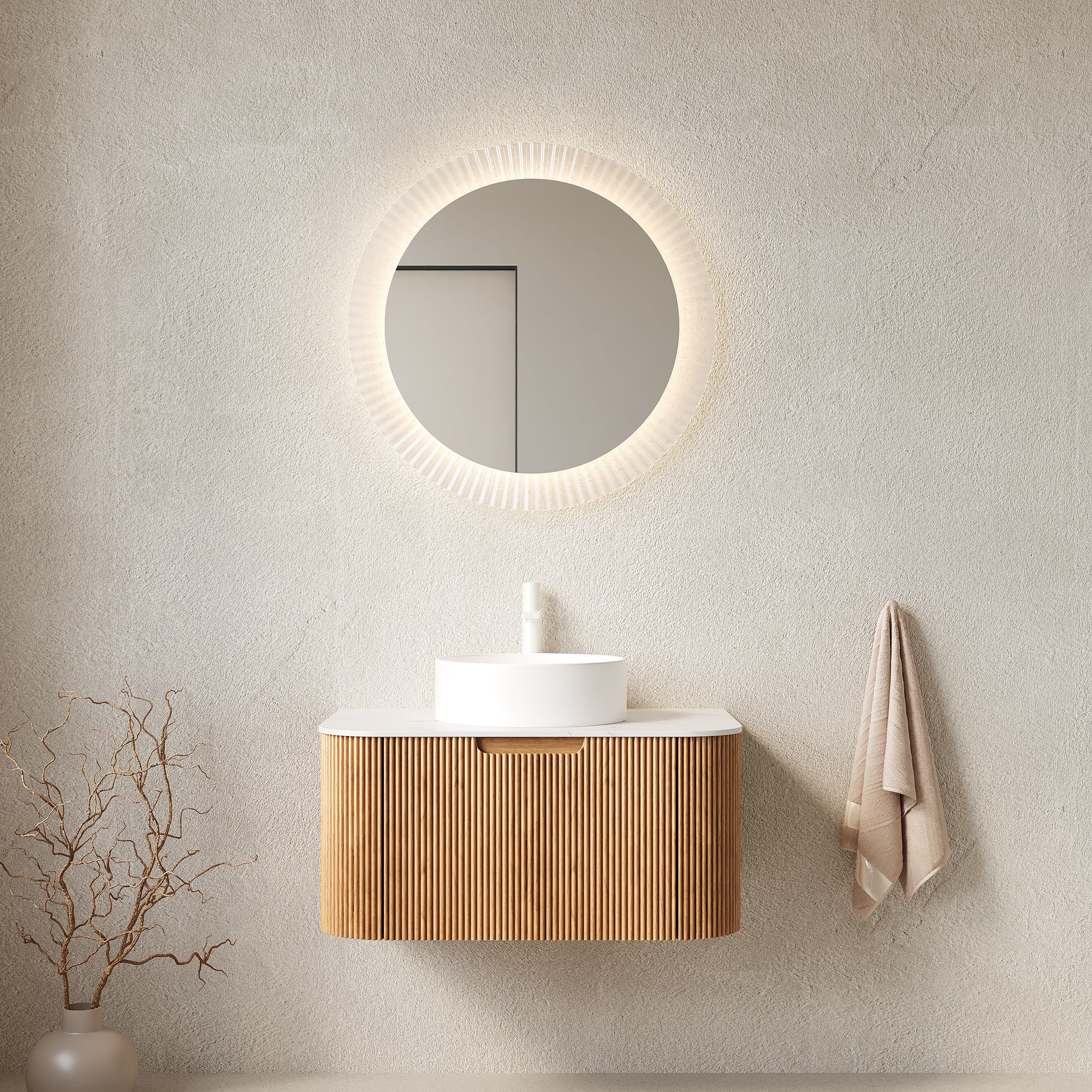 DINA Bathroom Vanity & Sink with Floating Cabinet and Ceramic Basin