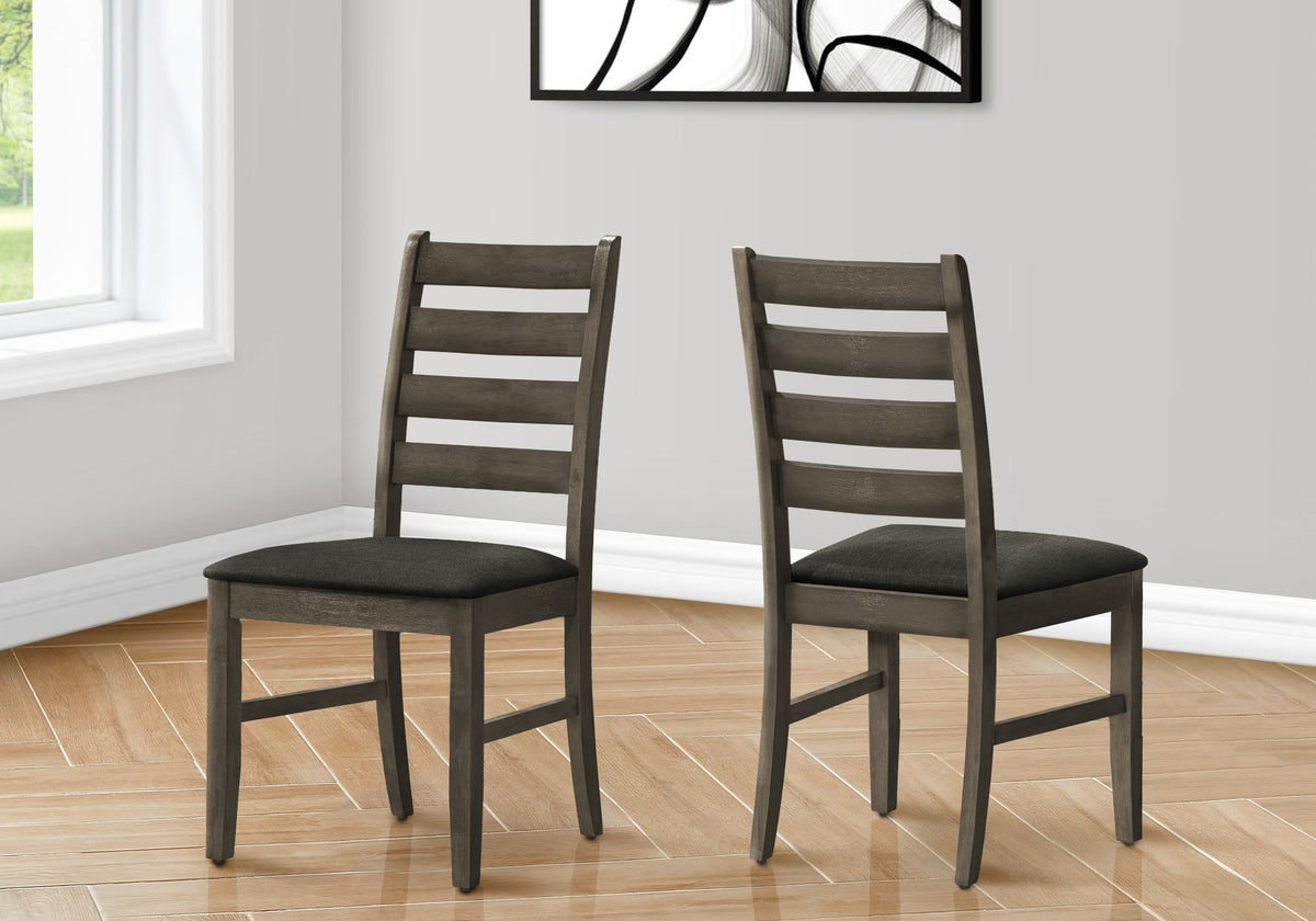 Set of 2 Transitional Dining Chairs with Antique Grey Finish