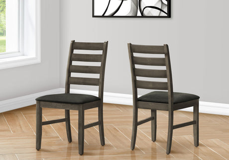Set of 2 Transitional Dining Chairs with Antique Grey Finish