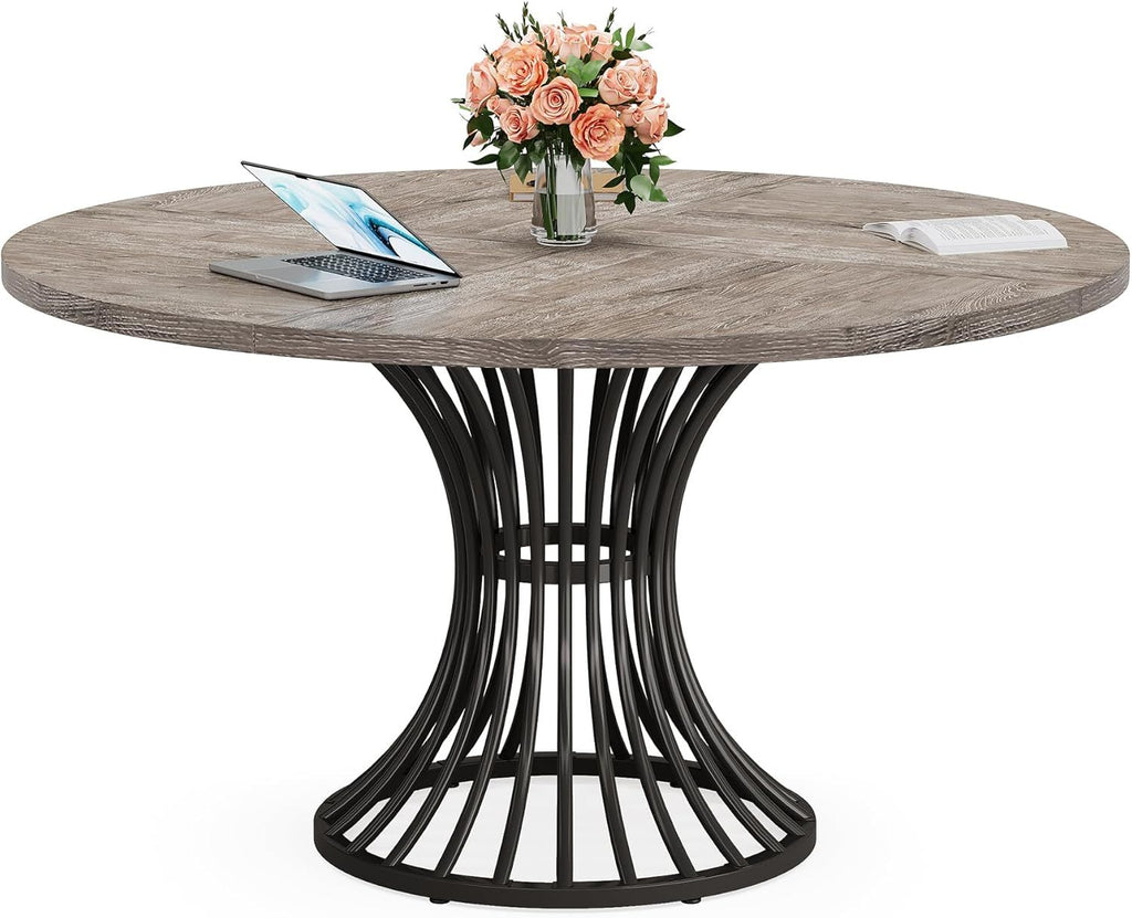 Industrial & Timeless Round Dining Table – Seats 4-6