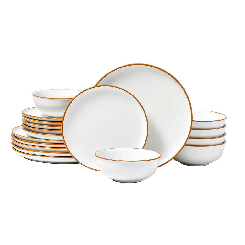 White Round Dinnerware Set for Everyday Meals and Gatherings