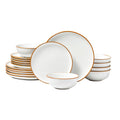 White Round Dinnerware Set for Everyday Meals and Gatherings