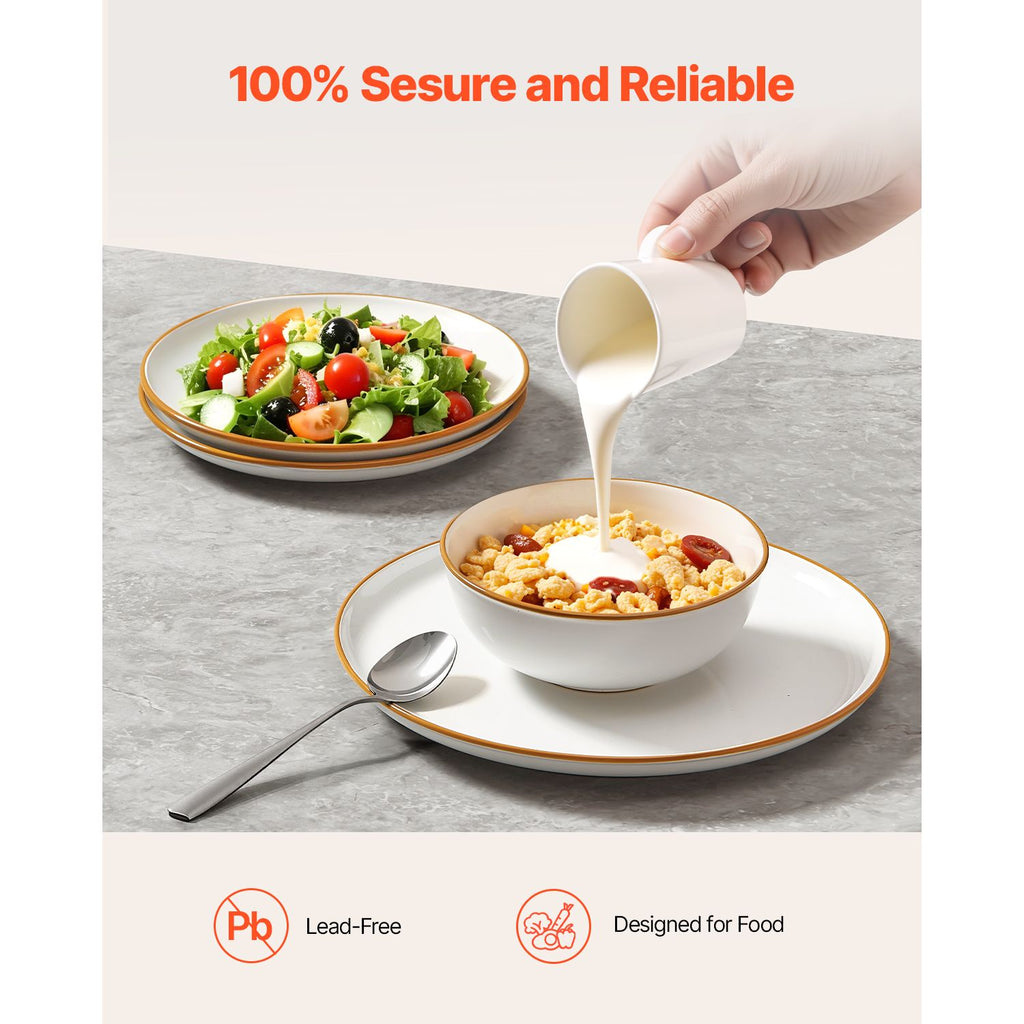 White Round Dinnerware Set for Everyday Meals and Gatherings