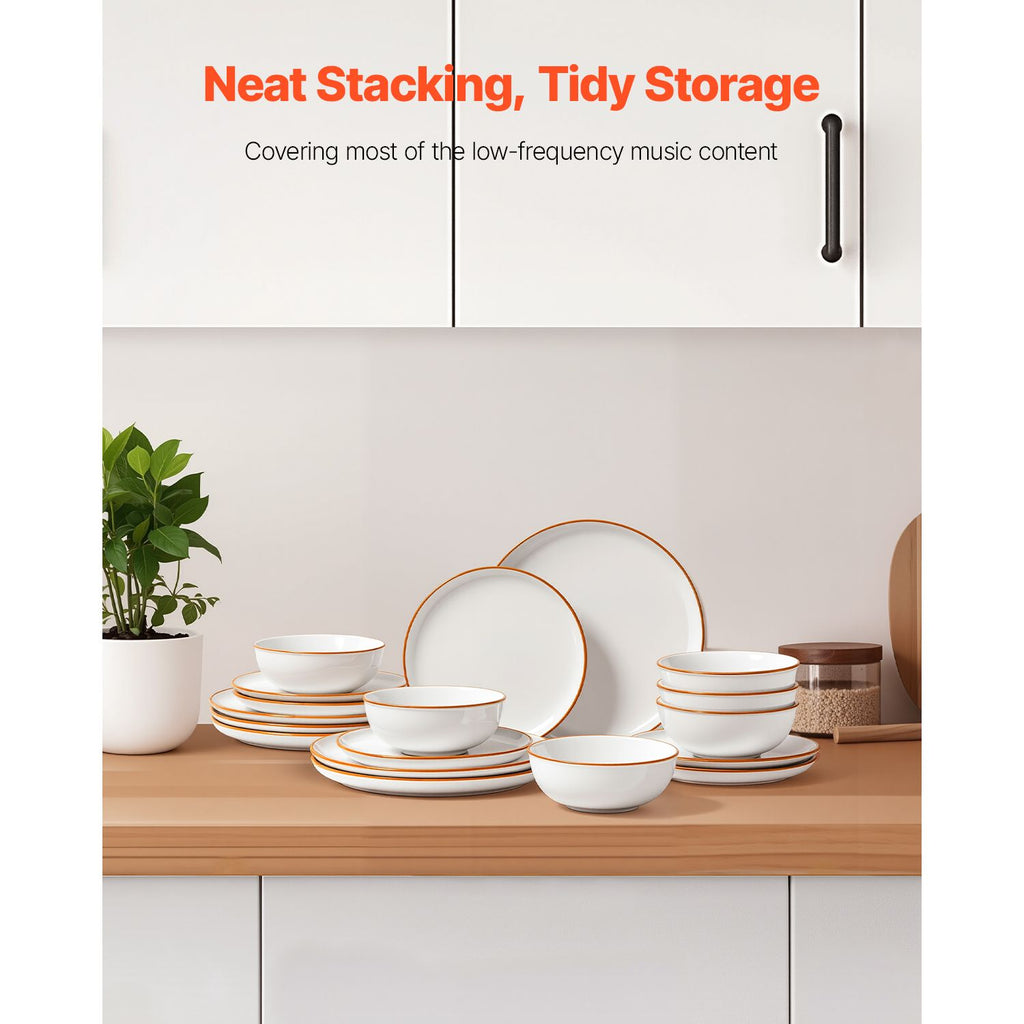 White Round Dinnerware Set for Everyday Meals and Gatherings