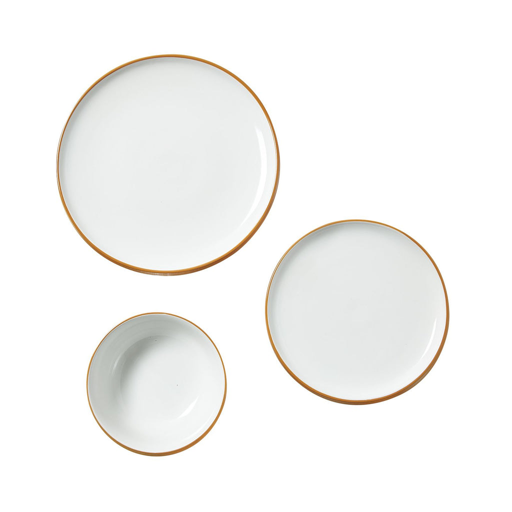 White Round Dinnerware Set for Everyday Meals and Gatherings