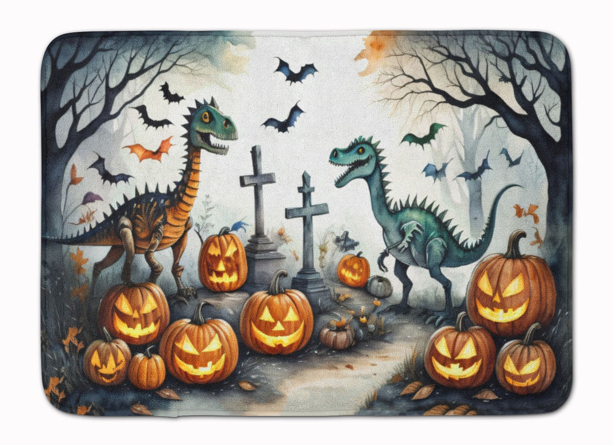 Spooky Dinosaur Halloween Cushioned Kitchen and Bath Mat