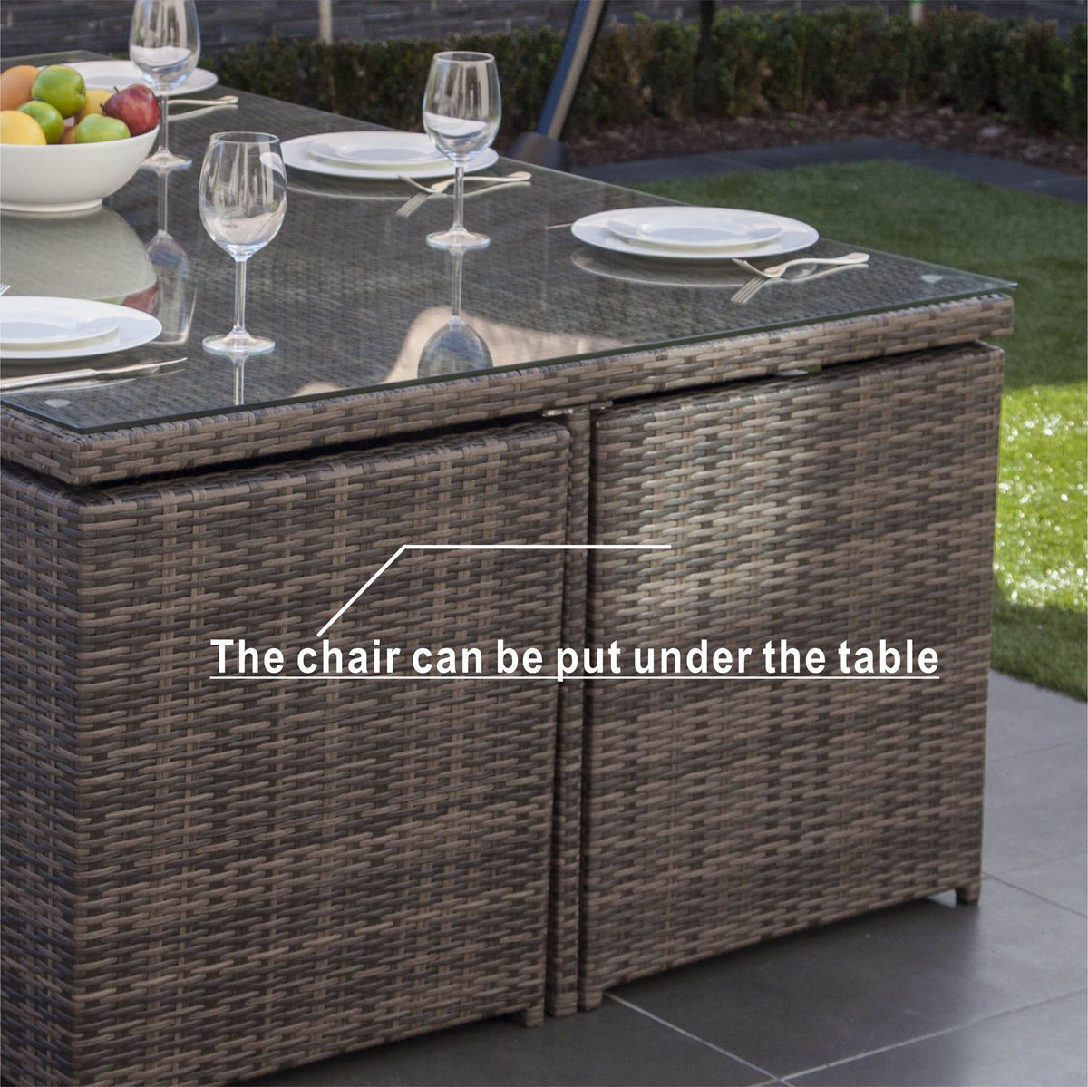 11-Piece Outdoor Wicker Dining Set with Weather-Resistant Rattan and Cushions