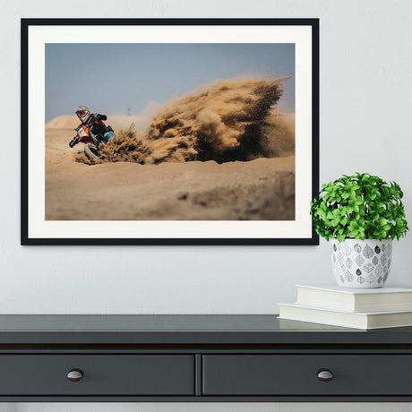 Dirtbike Drift Framed Print – Handcrafted Wall Art with FSC Frame