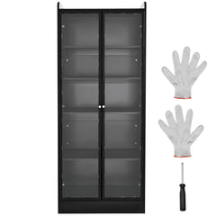 67- Tall Lighted Display Cabinet with Acrylic Doors and Adjustable Shelves