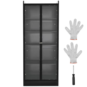 67- Tall Lighted Display Cabinet with Acrylic Doors and Adjustable Shelves